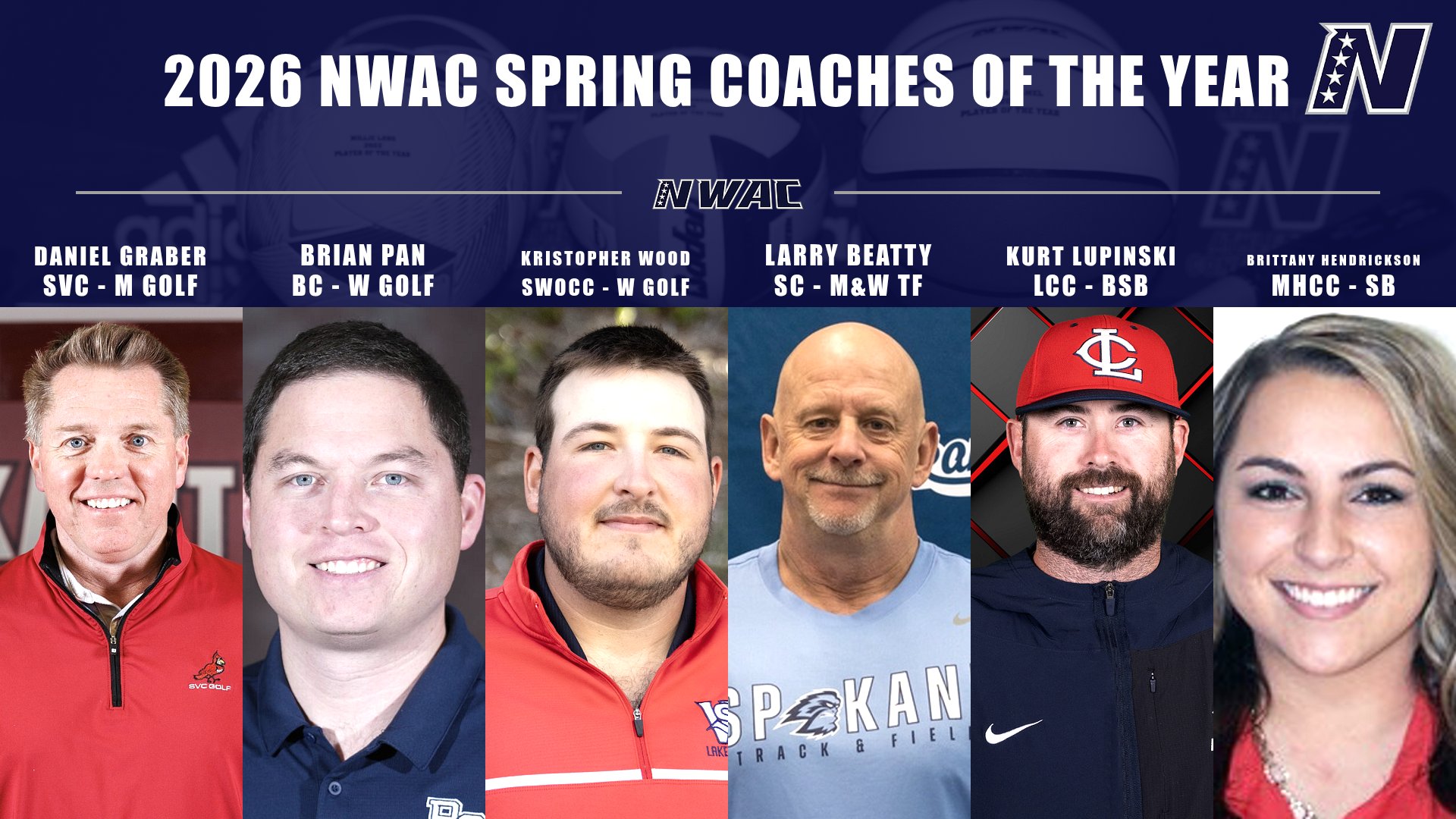 NWAC Recognizes 2026 Spring Coaches of the Year